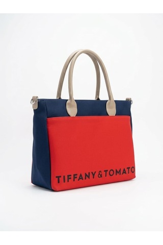 Tiffany & Tomato Tiffany Tomato Kadın El & Omuz Çantası Fermuarlı Astarlı Ve İç Bölmeli Lacivert