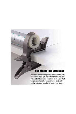 Yuntech01 Sarıcı Kağıdı Tutucu Ve Bant Dağıtıcı - Kesici Fonksiyonlu Abs Malzeme - Ev Ve Ofis İçin Dayanıklı Paketleme Aracı Gri 1 Adet