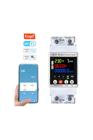 Wifi Otomatik Tekrar Kapatma Koruyucu Akıllı Devre Kesici Tek Fazlı Dijital Ekran Tekrar Kapatma Ana Çok Renkli