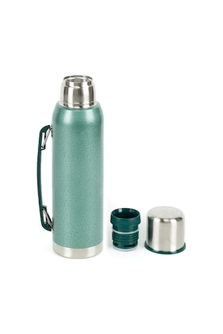 Sunup Sn-22169 Paslanmaz Çelik Vakumlu Termos 12 Saat Sıcak 24 Saat Soğuk Termos 1000 ML Yeşil