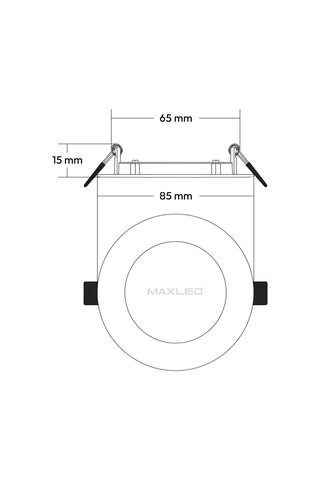 Maxled 10 Adet 3w Siyah Slim Led Panel 6500k Beyaz Mx-1016 Siyah Kasa