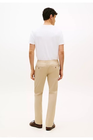 Tommy Hilfiger Erkek Normal Kalıp Pamuklu Beli Lastikli Düz Paça Chino Bej Pantolon-16074 Kahverengi