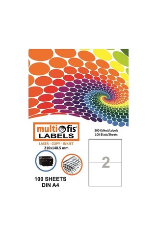 Multiofis 210X148.5 MM Laser Etiket 5102