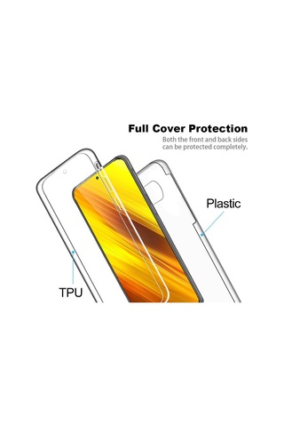 Teknomoda Xiaomi Poco X3 360 Kılıf Şeffaf Ön Arka Korumalı Silikon