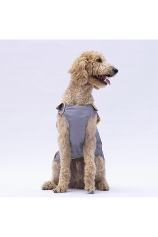 Gri Yukon Büyük Irk Köpek Yeleği Köpek Kıyafeti Köpek Yağmurluk