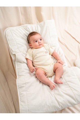 Kidaxi Kd43308.Nakışlı Erkek Çıtçıtlı Body 0-1/1-3/3-6/6-9ay Ekru