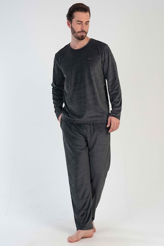 Erkek Uzun Kol Kadife Antrasit Pijama Takım C5t0n0o603 001
