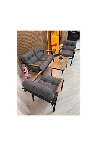 Menekşe Balkon, Bahçe,teras,cafe - Salon - Metal Kanepe Koltuk Takımı - 2 1 1 Sehpa