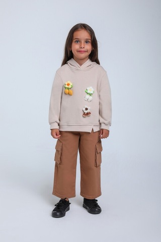 Xo Kids Kız Çocuk Sweatshirt 1-5 Yaş 35868 Taş Rengi Taş