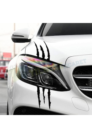 Monster Pençe Kaput Far Cam Oto Sticker Araba Etiket Yapıştırma