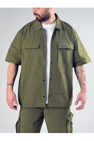 Haki Oversize Erkek Paraşüt Takım Coc3082