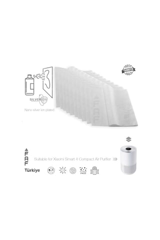 10 Adet Nano Gümüş İyonlu Elektrostatik Toz Tutucu Ön Filtre Xiaomi Smart Purifier 4 Compact İle Uyumlu