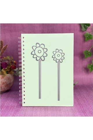 Defter Sticker,laptop Sticker Gri Papatyalı Pvc 48x33x0,5cm