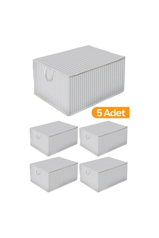 Esti 5 Adet - Maxi Yastık Yorgan Hurcu 75x40x40 Cm Gri