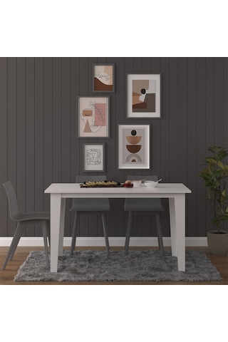 Yemek Masası Ym-01 Beyaz Beyaz