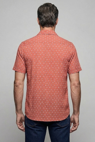 Bisse Kiremit Regular Fit Polyester Cepsiz Kısa Gömlek Bsgmkrp26329 Kr