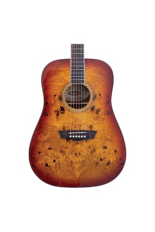 Washburn Dfbda Deep Forest Burl Amber Fade Akustik Amber Geçişli Renk Egzotik Ağaç Dokusu