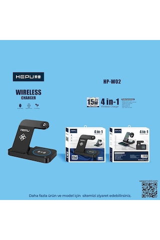 Hepu Hp-w02 4in1 Kablosuz Hızlı Şarj Standı