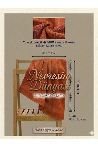 Prime Havlu 70x140 Kiremit Çok Renkli