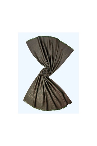 Mim Eşarp Işıl İpek - H Desen Kaşmir İpek Şal 75x190 Cm Acı Kahve