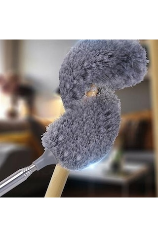 Buffer 140 Cm Teleskopik Uzatılabilir Mikrofiber Yumuşak Başlıklı Gri Toz Alma Fırçası Toz Püskülü-9017208713091