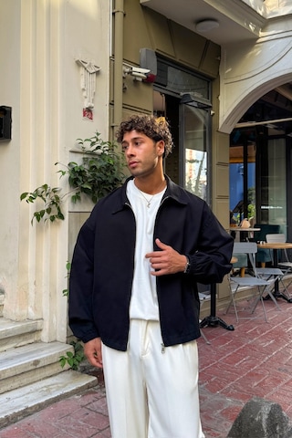Flaw Gömlek Yaka Bomber İnce Ceket Siyah Siyah
