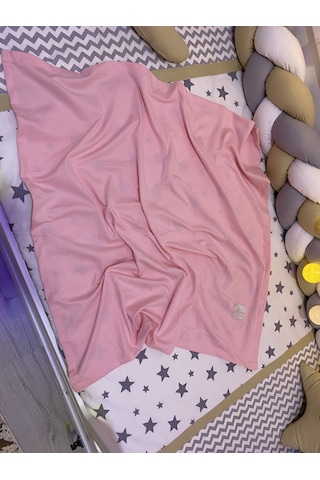 Hamiki Pamuklu Çok Amaçlı Esnek Kundak Bebek Battaniyesi Pembe