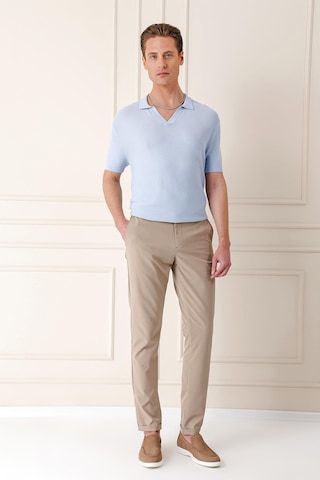 Efor Slim Fit Polo Yaka Kısa Kol %100 Pamuk Mavi Triko Tr 868 Mavi