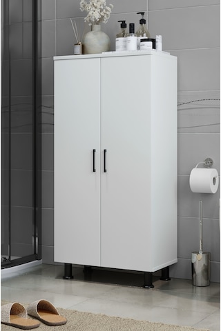 Side Banyo Çok Amaçlı Dolap 4 Bölmeli Beyaz