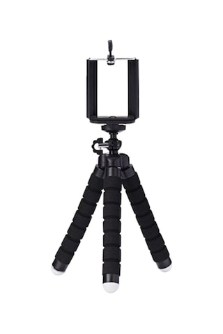 Cep Telefonu Tripod Mini Esnek Sünger Ahtapot Şekilli Tripod Akıllı Telefon Kamera Bükülebilir Tripod Siyah