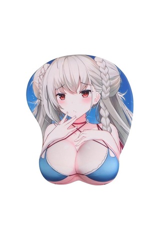 Sevimli Seksi Kız Silikon 3d Mouse Pad Anime Bilek Dinlenme Desteği Opie Ergonomik Kaymaz Yaratıcı Anime Mouse Pad Mavi