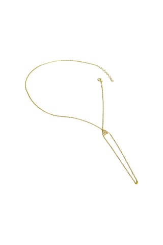 Beyaz Taşlı Kalp Gümüş Şahmeran Bileklik - Gold Renk Altın