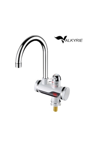 Valkyrie Ani Su Isıtıcılı Musluk Elektrikli Şofben Musluk Dijital Göstergeli 3000w Gümüş