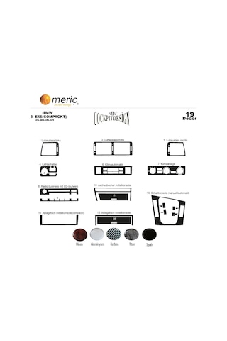 Meriç® Bmw 3 Seri E46 Compackt Ön Torpido Kaplama 19 P. 1998-2001 (530155938)