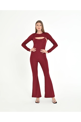 Kesik Detaylı Fit Takım - Şıklığın Yeni Hali Bordo