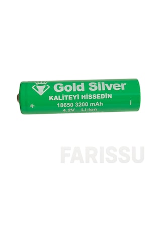 Gold Silver 18650 El Feneri Ve Kafa Lambası Pili 3200 Mah 4.2v Şarj Edilebilir Li-ion Pil Diğer