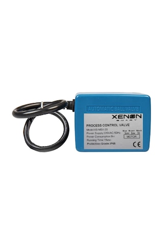 Xenon Smart Motorlu Küresel Su Vanası DN20, 220V Senkron Motorlu Vana Mavi