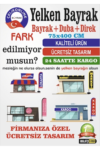 Yelken Bayrak 75X400CM