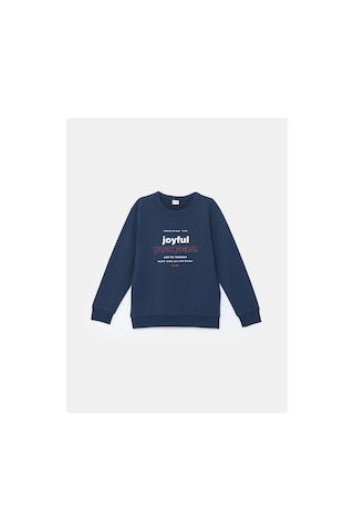LC Waikiki Lcw Bisiklet Yaka Erkek Çocuk Sweatshirt 2'li K.lacivert