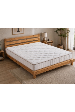 Lilyum Full Ortopedik Bonel Yaylı Yatak 21 Cm Tek & Çift Kişilik Beyaz