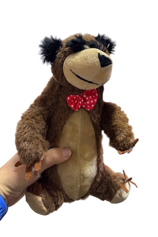Halley Papyonlu Peluş Ayı 30 Cm Kahverengi