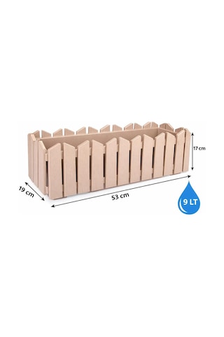 Omnipazar Ozn-616 Efes Askılı Balkon Saksı Takımı 9 Litre No:2 Bej