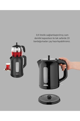 Mey İthalat Çaycı Cam Demlikli 1800w Güçlü Ve Sıcak Tutmalı Elektrikli Çay Makinesi Çok Renkli