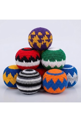 El Yapımı%100 Pamuk Hacky Sack - Ayak Topu - Gerginlik Giderici Eğlence Topu - Dayanıklı Ve Hafif Çok Renkli