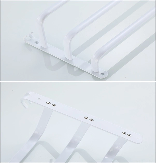 Fortunelane 3 Katlı Banyo Bez Tutucu, Kaliteli Alüminyum, Delme Yok Kurulum, Su Geçirmez, Çok Fonksiyonlu Beyaz Takım Beyaz