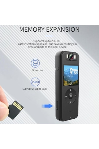 4k Wifi Vücut Kamerası - Video Kaydı - 256 Gb Destekli - 1400mah Batarya