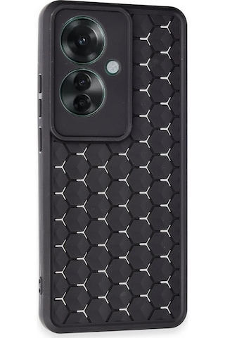 Newface - 608 - Oppo Reno 11f Kılıf Petek Silikon Kapak - Csmo-tex - - Siyah Sıyah