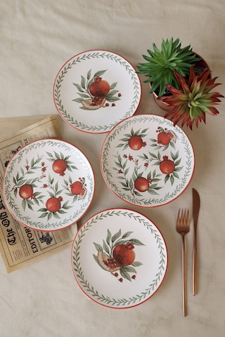Kerramika Nar Ege Pasta Tabağı 20 Cm 4 Adet 23800-01 Çok Renkli