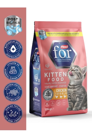 Postbiyotikli Tavuklu Yavru Kedi Kuru Maması - 1.5 Kg