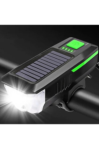 Su Geçirmez Güneş Enerjili Led Işıklı Bisiklet Farı